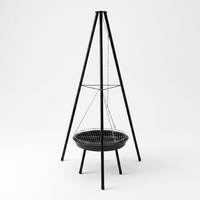 Barbecue portable compact haut de gamme à charbon de bois, hauteur réglable, structure en acier, pare-vent violet, pour la maison, l'extérieur, le camping et la famille