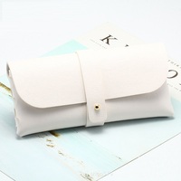 Nouvelle mode, sac de voyage portable haut de gamme, personnalisé, en cuir, avec bouton, sac souple en PU, étui de rangement pour lunettes de soleil, blanc, noir, Huicheng