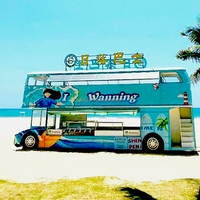Dubbeldekker Bus Mobiele Ding Auto Pizza Food Trailer Koffie Ijs Food Truck Aanhangwagen Met Volledige Keuken Te Koop