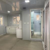 Maison conteneur pliable extensible avec toit en pente, terrasse avant, villa modulaire préfabriquée, résidence privée, chalet de vacances, design moderne