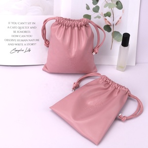 Sac de rangement en cuir PU imperméable pour téléphone portable, écouteurs et lunettes, pochette en cuir de luxe avec cordon de serrage - Product Image 6