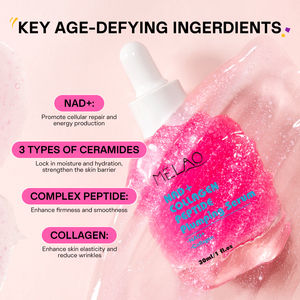 Zichtbaar vermindert fijne lijntjes, versterkt de huidbarrière, hydraterend anti-verouderings serum met plumpende nad-peptiden - Product Image 3