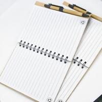 Bloc-notes en spirale en bambou écologique avec stylo, journal de voyage personnalisé, carnet de notes, cadeau promotionnel de marque