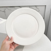 Assiette de buffet d'hôtel blanc pur Restaurant porcelaine à manger 5/6/7/8/9/10/11/12 pouces plat blanc servant des assiettes en céramique