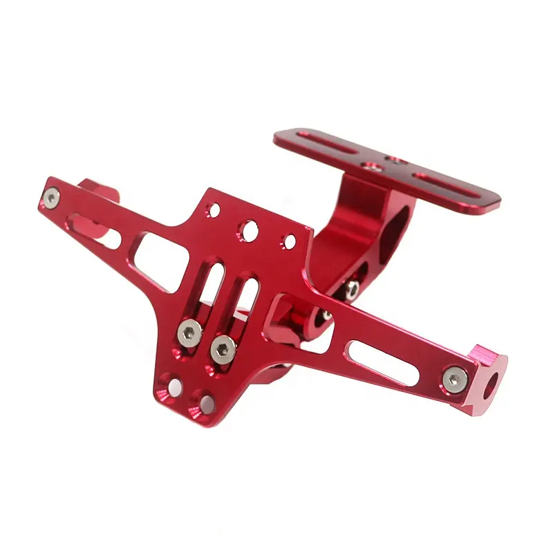 Motorcycle Modified Adjustable License Plate Frame CNC Aluminum Alloy Bracket License Plate Support Frame