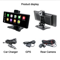 Écran CarPlay sans fil de 10,26 pouces pour voiture avec caméra embarquée 4K et récepteurs audio portables 1080P avec CarPlay et Android Auto