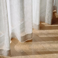 Rideaux en tulle texture lin de maison Tissus mélangés polyester et lin pour cantonnières