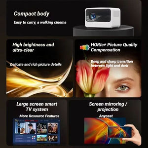 โปรเจคเตอร์พกพา 4K Ready 1080p ระยะฉายสั้น ระบบสมาร์ทแอนดรอยด์ 9.0 แอลอีดี แรม 2GB ความสว่าง <span class=keywords><strong>750</strong></span> ANSI ลูเมนส์ ลำโพงในตัว สำหรับธุรกิจ - Product Image 4