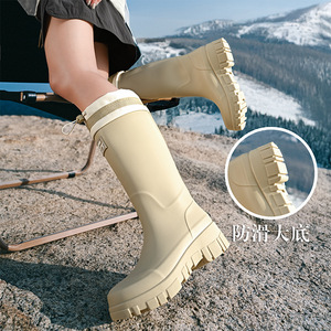 Stivali <span class=keywords><strong>da</strong></span> Pioggia OEM Pieghevoli Unisex Impermeabili in Gomma Naturale Morbida con Colletto in PU, Stivali Wellington alla Moda per <span class=keywords><strong>Donna</strong></span> - Product Image 5