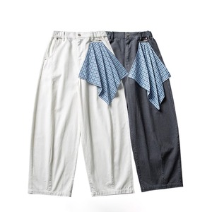 Jean décontracté ample à jambe large, style américain, avec foulard carré détachable, nouveau modèle printemps, rétro, coupe droite, taille basse ou haute - Product Image 1