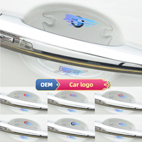 8 autocollants 3D LOGO pour voiture, protection de poignée de porte et de gobelet en PVC