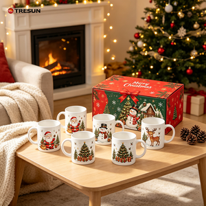Mug en céramique de Noël de 11 oz avec logo personnalisé, motif bonhomme de neige, tasse à café festive pour les collections de Noël, cadeau promotionnel - Product Image 3