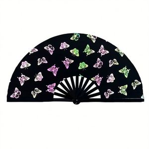 Holographic Rave Fan - Large Folding Hand Fan for Festivals and <b>Outfits</b> - Reflective <b>Rainbow</b> Clack Fan for Women - Product Image 4