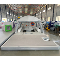 Plataforma Flotante Inflable Resistente para Agua, con Toldo para Protección Solar, para Lago