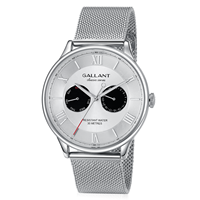 Reloj de Pulsera Meca-Quartz Plateado OEM para Hombre, Calendario, Resistente al Agua, Esfera Multifunción, Luminoso