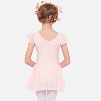 Justaucorps pour filles enchanteresse manches bouffantes jupe en mousseline de soie tenue de danse de scène en coton inspiré grâce semblable à un cygne pour les nourrissons tout-petits