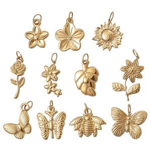 Pendentif en acier inoxydable avec placage or 18 carats, formes variées, pour la création de colliers, accessoires de bijoux DIY - Product Image 5