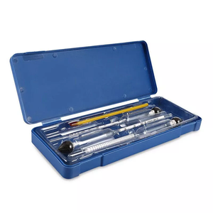 Bir termometre ile hidrometre alkol metre Vinometer Tester alet seti 0 ila 100% alkol konsantrasyonu metre 4 adet - Product Image 1