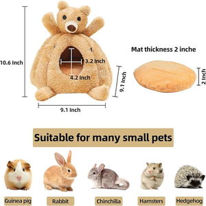 Vente <span class=keywords><strong>en</strong></span> gros belle usine d'animaux lavables OEM maison de couchage <span class=keywords><strong>en</strong></span> forme d'ours maison moelleuse pour <span class=keywords><strong>lapin</strong></span> <span class=keywords><strong>nain</strong></span> <span class=keywords><strong>lapin</strong></span> furet hamster - Product Image 2