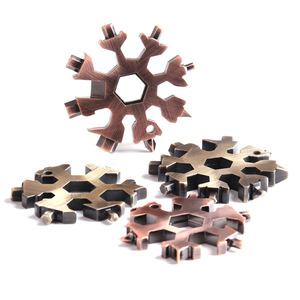 Copo de nieve Multiherramienta 18-en-1 Copo de nieve de acero inoxidable Potable Multi herramienta Llavero Herramienta Gadgets <span class=keywords><strong>para</strong></span> viajes al aire libre Camping - Product Image 6