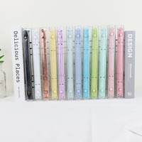 Carpeta A5/A6 Nueva Transparente de PVC, Recargable, con Anillas, para Hojas Sueltas, Color Macaron, 6 Anillas Redondas, Carpeta de Archivo para Presupuesto