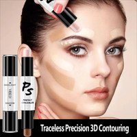Stick de contouring 3D de précision sans traces, longue tenue, waterproof, double embout, pour le teint