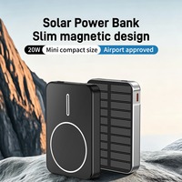 Power Bank Saku Tenaga Surya 10000mAh Nirkabel Magnetik Pengisian Daya Super Cepat 15W dari Paduan Aluminium Ultra Tipis