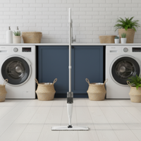 Serpillère à pulvérisation manuelle avec manche en acier inoxydable, tête en microfibre pour le nettoyage des sols, utilisation humide/sèche, bouteille rechargeable de 500 ml, écologique