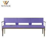 Nouveau modèle de chaise d'attente publique moderne, 3-5 places, siège en cuir PU, banc avec accoudoirs, structure en acier inoxydable, pour extérieur, aéroport, hôpital, salle de sport