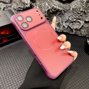 Deep cherry lens Conversion Magnetic Mobile phone case for iPhone 18 17 16 15 pro max soft touch frosted Air Cushion back cover - Product Image 3