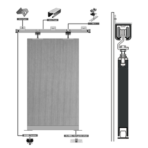 Rouleau de porte coulissante moderne en nylon et plastique à 4 roues en acier inoxydable, rouleau de porte pliante, rouleau de porte coulissante avec installation à vis - Product Image 3