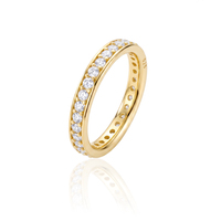 Bague minimaliste en argent sterling avec moissanite taille ronde, bague éternité complète empilable en moissanite pour hommes et femmes, vente en gros