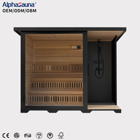 Sauna extérieur avec douche et vestiaire, sauna en bois d'extérieur, saunas portables, haute qualité, prix bas, vente directe d'usine