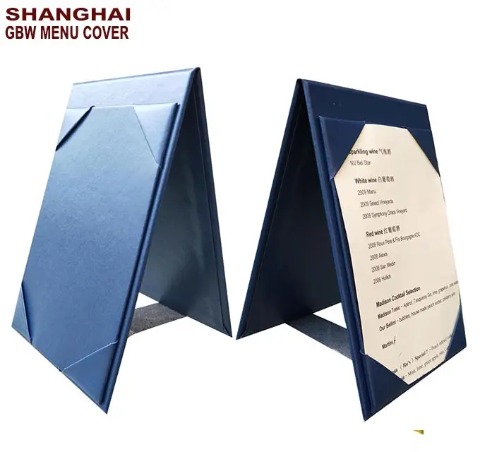 Blue 4 "× 6" Cheap 2 Views Table Tent For Restaurant Table Stand Table MenuバーMenu Holder