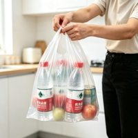 Sac en plastique HDPE recyclable en forme de U, sac de courses jetable en plastique, couleur et impression personnalisées pour importateurs de supermarchés