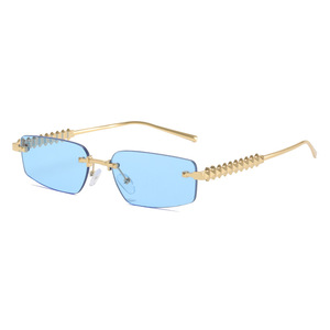 Metal <b>Sunglasses</b> <b>Square</b> Frame Gold Color UV400 Protection Unisex Fashion - Product Image 3