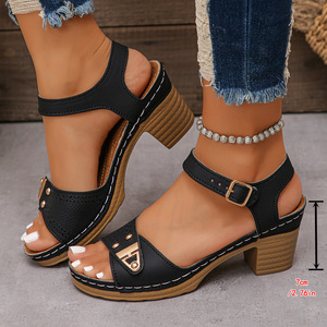 Sandalias de Tacón Alto con Plataforma, Estilo Europeo, para Mujer, Invierno 2026, Estilo Veraniego, Talla Grande - Product Image 6