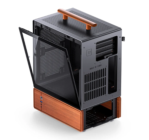 Nueva caja de <span class=keywords><strong>PC</strong></span> de madera de nogal vertical de Matx/ITX de soporte negro T7 para <span class=keywords><strong>PC</strong></span> de juegos, nueva, T7, 2017 - Product Image 1
