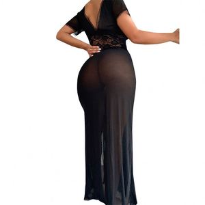 Nieuwe Dames Sexy Kanten Nachthemd Doorzichtige Mesh Bodysuit Lingerie One Size Fits All - Product Image 5