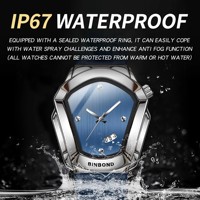 Jam Tangan Pria Mewah BINBOND Luminous Kulit Bisnis Quartz Tahan Air Kalender Otomatis