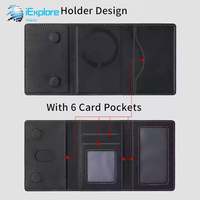 Étui de téléphone magnétique IExplore N52 avec aimant puissant, étui en cuir PU avec poche magnétique, 6 emplacements pour cartes pour iPhone 16 Pro 16 Pro Max
