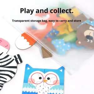 Grand puzzle en papier double face pour enfants de 0 à 7 <span class=keywords><strong>ans</strong></span>, amusant, <span class=keywords><strong>8</strong></span> lettres, thème animal, boîte cadeau éducative, jouet aux coins carrés, 50 pièces - Product Image 4