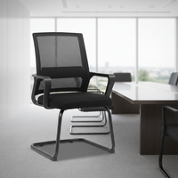 Kursi Kantor Eksekutif Tanpa Roda, Kursi Komputer Ruang Rapat, Kursi Mesh Sederhana Ergonomis, Basis Aluminium Model 848C, Outlet Pabrik