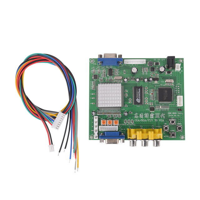 RGB CGA EGA YUV to VGA signal HD Video Converter Auto Scan CRT LCD PDP Projector PCB HD9800/GBS8200 for Arcade Game Green Board
