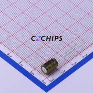 ตัวเก็บประจุอิเล็กโทรไลต์อะลูมิเนียมแบบ Through-Hole รุ่น LKMC0901C221MF ขนาด D6.3xL9 มม. 220uF 20% 16V 540mA-100kHz - Product Image 1