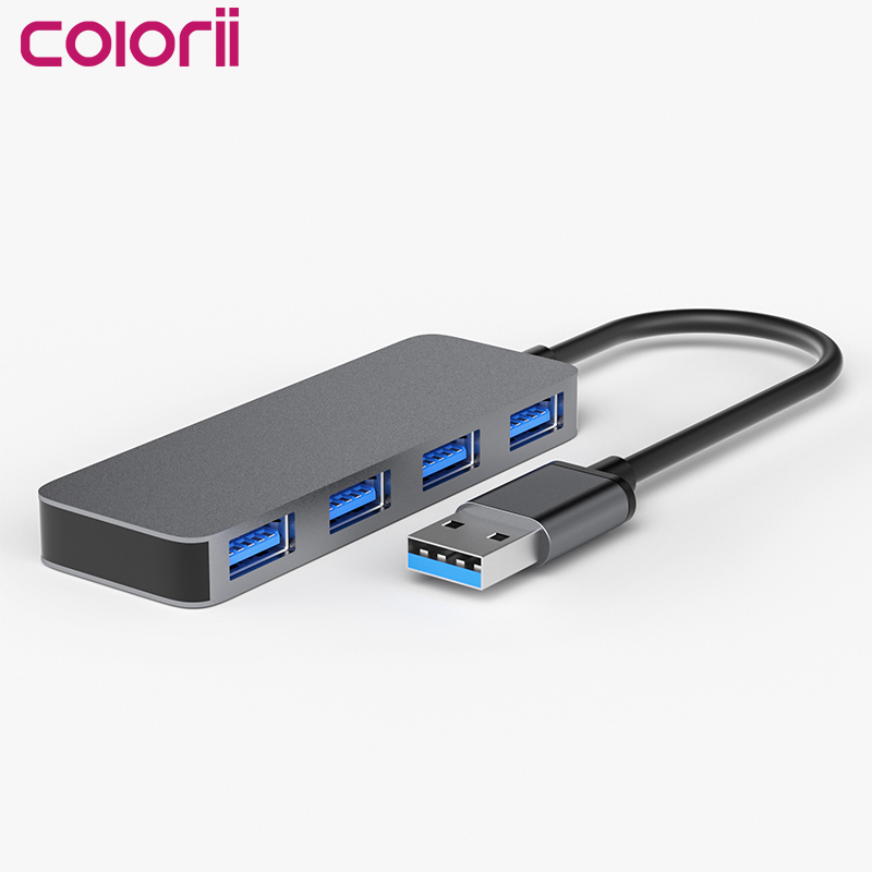 Colorii cw05 Алюминиевый USB адаптер 4-портовый концентратор USB 3,0 с высокой скоростью передачи данных для портативных ПК