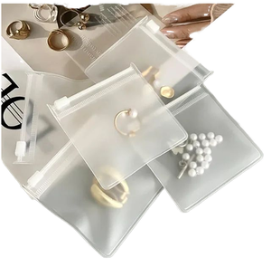 Bolsa de PVC Transparente para Joyería con Logotipo Personalizado, Cierre de Cremallera, Impresión Serigráfica, para Guardar Anillos y Aretes, Hecha de Material EVA - Product Image 2