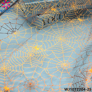 Tela de malla de araña de hierro <span class=keywords><strong>y</strong></span> plata reforzada con poliéster 100%, tela de punto de malla transparente brillante, falda de fiesta de escenario informal - Product Image 4