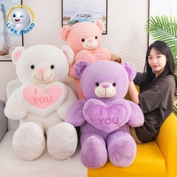 Ours en peluche aviateur gris en vrac, jouet oreiller, ours en peluche Teddy Toys, grand ours en peluche pour dormir