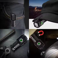 Mini lampe torche LED EDC ultra-lumineuse à clip magnétique rechargeable par USB 18350 avec lumière stroboscopique pour la défense personnelle